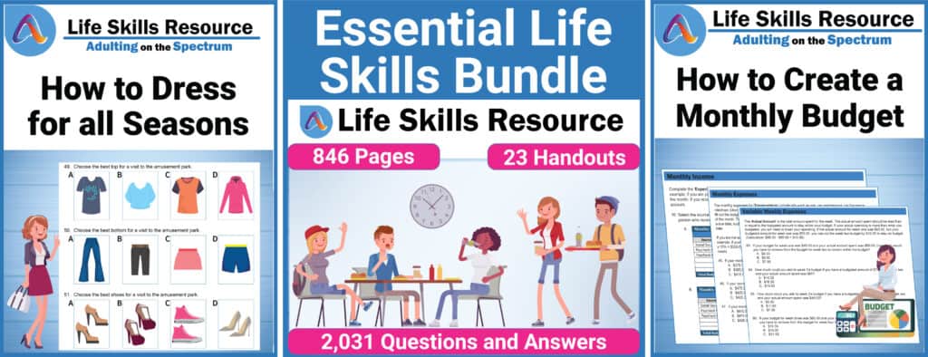 Essential Life Skills Bundle Special Education Activity for Teens and Adults