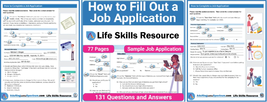 How to Fill Out a Job Application is a special education activity designed for teens and young adults to improve their career exploration skills.