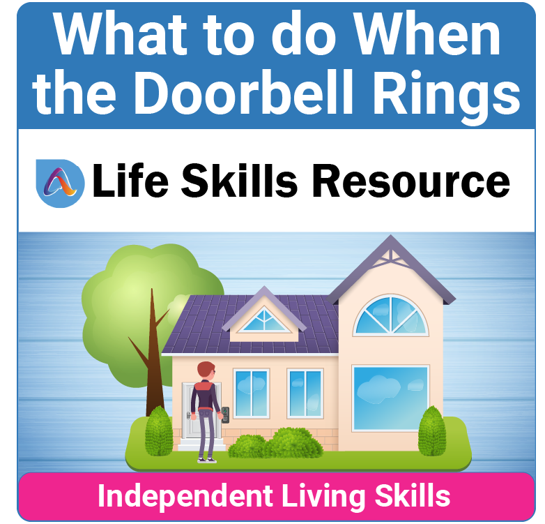 What to do when the doorbell rings life skills activity and worksheet for teens and adults with special needs